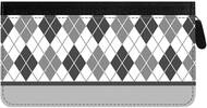 Argyle New Black and White Zippered Checkbook Cover