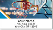 Blue & Orange Basketball Address Labels