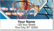 Blue & Silver Basketball Address Labels