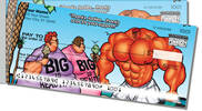 Bodybuilder Cartoon Side Tear Checks