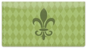 Green Fleur de Lis Checkbook Cover