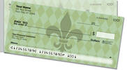 Green Fleur de Lis Side Tear Checks