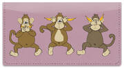 No Evil Monkey Checkbook Cover