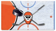 Orange & Black Hockey Checkbook Cover