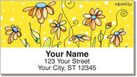 Orange Daisies Address Labels