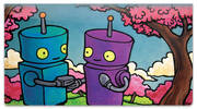 Robots In Love Checkbook Cover