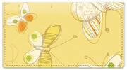 Sepia Butterflies Yellow Checkbook Covers