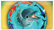 Swimming Dolphin Checkbook Cover