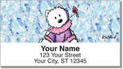 Westie Floral Address Labels